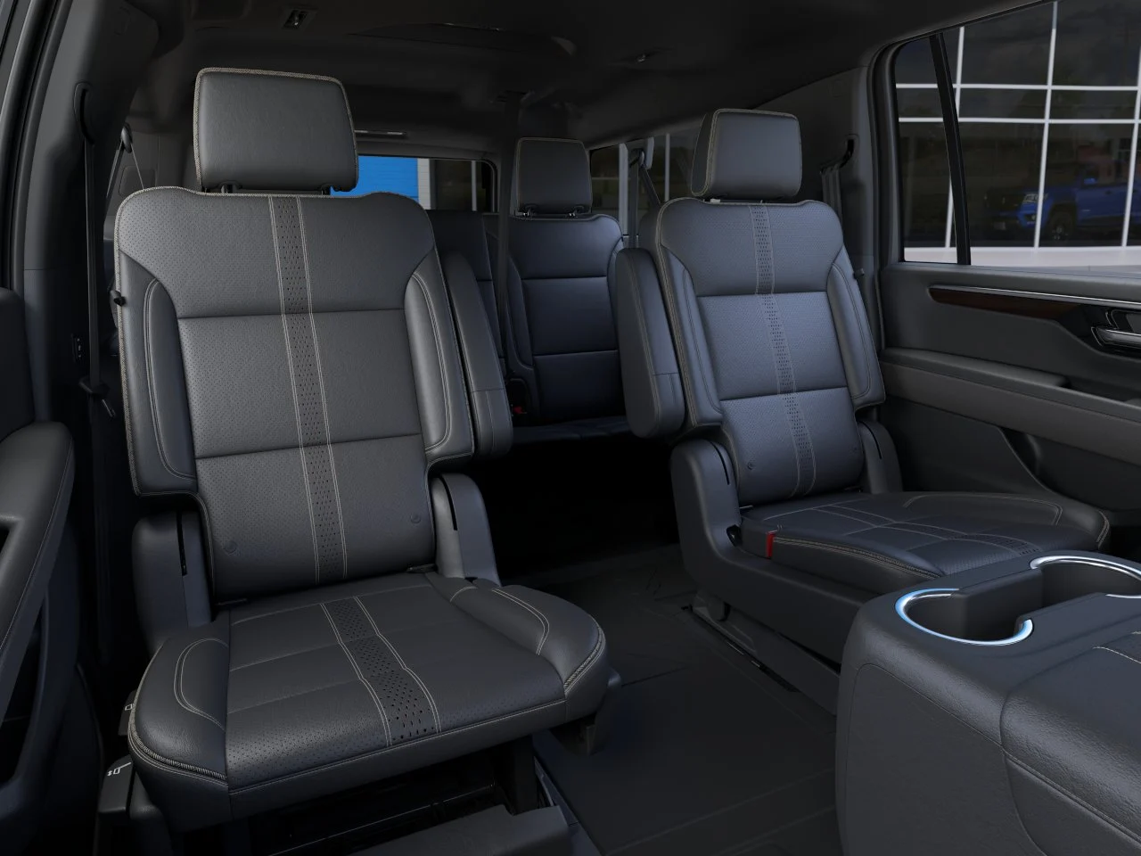 Full-size executive SUV interior with premium second-row captain seats